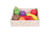 Zabawki drewniane - Bigjigs Wooden Box with Fruit 9 pcs. - BJ476