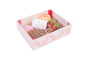 Zabawki drewniane - Bigjigs Wooden Box with Meat Products 9 pcs. - BJ474