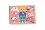 Zabawki dla niemowlat - Bigjigs Wooden Dress Up Puzzle Girl 10pcs. - BB057