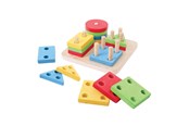 Zabawki dla niemowlat - Bigjigs Wooden Shapes Stacking Game 17dlg. - BB094