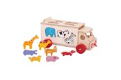 Zabawki dla niemowlat - Bigjigs Wooden Shape Box Truck 11dlg. - BJ300