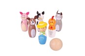 Zabawki drewniane - Bigjigs Wooden Bowling Set Farm 7 pcs. - BJ955