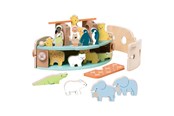 Klocki konstrukcyjne - Classic World Wooden Noah's Ark Boat Building Set with Animals 16dlg. - 20188