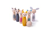 Zabawki na zewnatrz - Bigjigs Wooden Skittles Game Woodland Animals - 32010