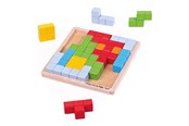 Zabawki dla niemowlat - Bigjigs Wooden Block Puzzle Patterns - 33019