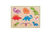 Puzzle - Bigjigs Wooden Stud Puzzle Dino's 9dlg. Drewniany - BJ257