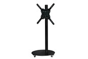 Uchwyty ścienne, uchwyty AV i meble AV - Sinox StandView TV Floor Mount with wheels and rotatable top - 26"-65" - Matte black - Max 25 kg - recommended for 65" - SWB7169