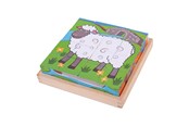 Zabawki dla niemowlat - Bigjigs Wooden Block Puzzle Farm Animals - BJ798
