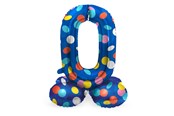 Zabawki - Folat BV Standing Foil Balloon Colorful Dots Number 0 - 72cm - 63970