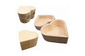 Zabawki drewniane - Playwood Wooden Box Heart Shape 10cm - SL065