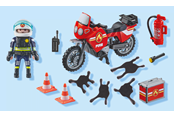 Playmobil - Playmobil Akcja - Motocykl strażacki i incydent z wyciekiem oleju - 71466