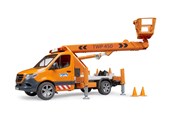Samochody i pojazdy - Bruder Mercedes-Benz Sprinter z podnośnikiem i modułem światła i dźwięku - 02679