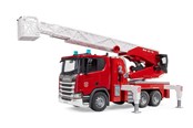 Samochody i pojazdy - Bruder Scania Super 560R Wóz strażacki z drabiną, pompą wodną i modułem światła i dźwięku - 03591