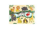 Puzzle - Playwood Wooden Stud Puzzle Wild Animals 10 pcs. Drewniany - 03627