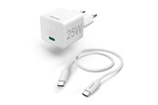 Telefon - Adapter i Ładowarka - Hama Charger USB-C with USB-C Cable PD 25W 1.5m Cable White - 00201624