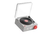 Dekoracje - MOB Speaker Alarm Clock Vinyl Retro Grey - VS-80-GR1