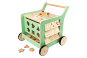 Zabawki dla niemowlat - Small Foot Wooden Baby Walker Walker Activity Center Pastel Green - 10947