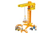 Samochody i pojazdy - Small Foot - Wooden Crane Construction Site with Accessories 14dlg. - 12007