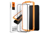 Telefon - szklo ochronne - Spigen Glass tR AlignMaster 2 Pack - FC Black - iPhone 15 - AGL06906