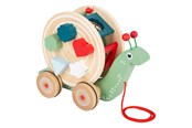 Zabawki dla niemowlat - Small Foot - Wooden Pull Figure Shape Sorter Snail 6dlg. - 11734