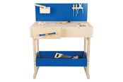 Figurki - Small Foot - Wooden Toy Workbench Blue with Accessories - 10839