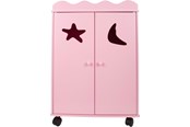 Lalka, mis i akcesoria - Small Foot - Wooden Dolls Wardrobe Pink - 2880