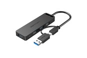 USB hub - Vention 2-in-1 Interface USB 3.0 Hub with 4 Ports USB-C and USB 3.0 USB hub - 4 - USB 3.0 - Czarny - CHTBB
