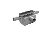 Produkty odwadniajace - Unidrain Outlet unit Ø50 mm horizontal incl. two side inlets and water trap - 1443.0050
