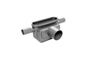 Produkty odwadniajace - Unidrain Outlet unit Ø75 mm horizontal incl. two side inlets and water trap - 1443.0075