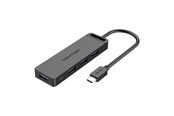 USB hub - Vention Hub 5in1 with 4 Ports USB 3.0 and USB-C cable 0.15m Black USB hub - 4 - USB 3.0 - Czarny - TGKBB
