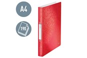 Archiwizacja i przechowywanie - Leitz Ringbinder WOW A4 PP 2RR 25mm Red - 42570026