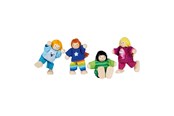 Lalki i akcesoria - Goki Wooden Dollhouse Dolls Flexible Children 4 pcs. - 51499