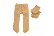 Lalki i akcesoria - Heless Doll Tights with Socks - Gold 28-35 cm - 4761