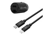 Telefon - Adapter i Ładowarka - CELLY ProPower car power adapter - ultra compact - 24 pin USB-C - 20 Watt - CCMINILIGHT
