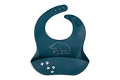 Akcesoria dla niemowląt - Filibabba Silicone bib with print - Bear - FI-02248