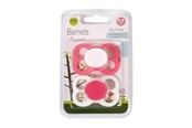 Akcesoria dla niemowlat - Barnets Favorit 2 pak luftsutter silikone 0-6 mdr. – Pink/Hvid - BF-10005-1
