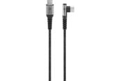Kabel USB - Pro USB-C <-> USB-C - 90° - Sleeved - 0.5m - Szary - 4040849646584