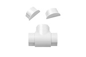 Zarzadzanie kablami - D-LINE Adapter Kit 50x25mm 3 Pieces White - AVAP5025W