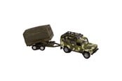 Samochody i pojazdy - Kids Globe Die-cast Land Rover With Army Trailer 27cm - 520027