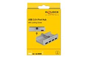 USB hub - DeLOCK External USB 3.0 4 Port Hub with Locking Screw USB hub - 4 - Srebrny - 64046