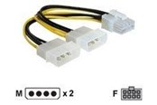 Kabel zasilający (wewnętrzny) - DeLOCK - power adapter - 4 pin internal power (12V) to 8 pin PCIe power - 30 cm - 82397