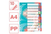 Archiwizacja i przechowywanie - Esselte Przekładki  Colour'Breeze A4 z indeksami, 10 przekładek, PP - 628500