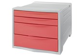 Archiwizacja i przechowywanie - Esselte Pojemnik z szufladami  Colour'Breeze, 4 szuflady koralowy - 628457