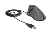 Myszka - DeLOCK - vertical mouse - USB - grey black - Vertical mouse - Optyczny - 5 - Czarny - 12527