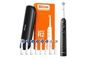Szczoteczka elektryczna do zebów - Bitvae Elektryczna szczoteczka do zębów Rotary toothbrush with tips set and travel case R2 (black) - R2 Black+heads+case