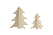 Klocki konstrukcyjne - Creativ Company Decorate your 3D Wooden Christmas Trees 2pcs. - 56712