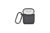 Telefon - Inne akcesoria - NORTH Airpods Protective Case Silicone Carabiner Dark Grey - 616502