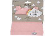 Akcesoria dla niemowlat - Parsa Baby Czapka niemowlęca z uszami i haftem chmurki - różowa - P00001997