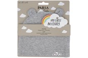 Akcesoria dla niemowlat - Parsa Baby Czapka niemowlęca z uszami i haftem chmurki - szara - P00001998