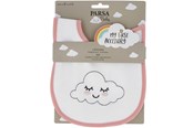 Akcesoria dla niemowlat - Parsa Baby Śliniak z chmurką. 3-6 miesięcy - Różowy - P00001999